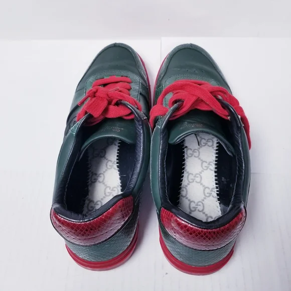 Gucci Men's Green and Red Sneakers
